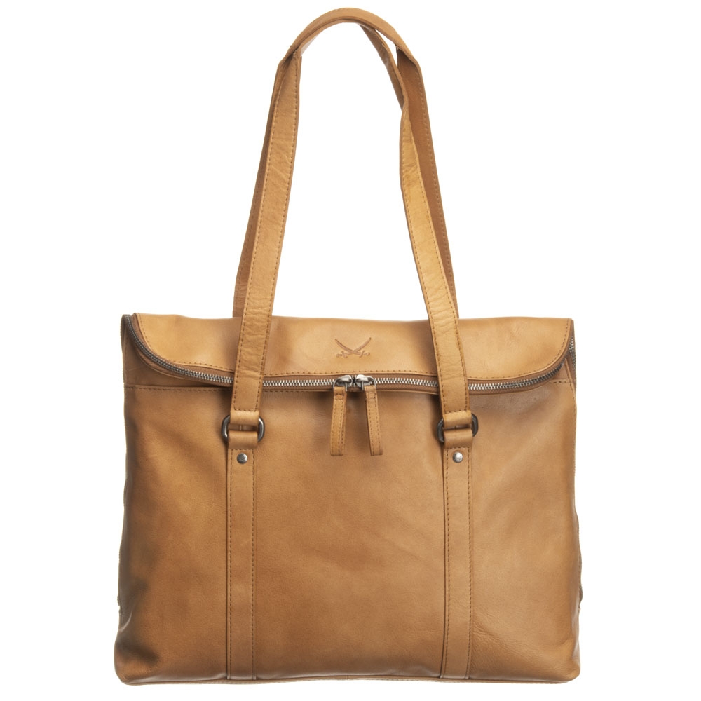 Sansibar Laptop Shoulder Bag, cognac